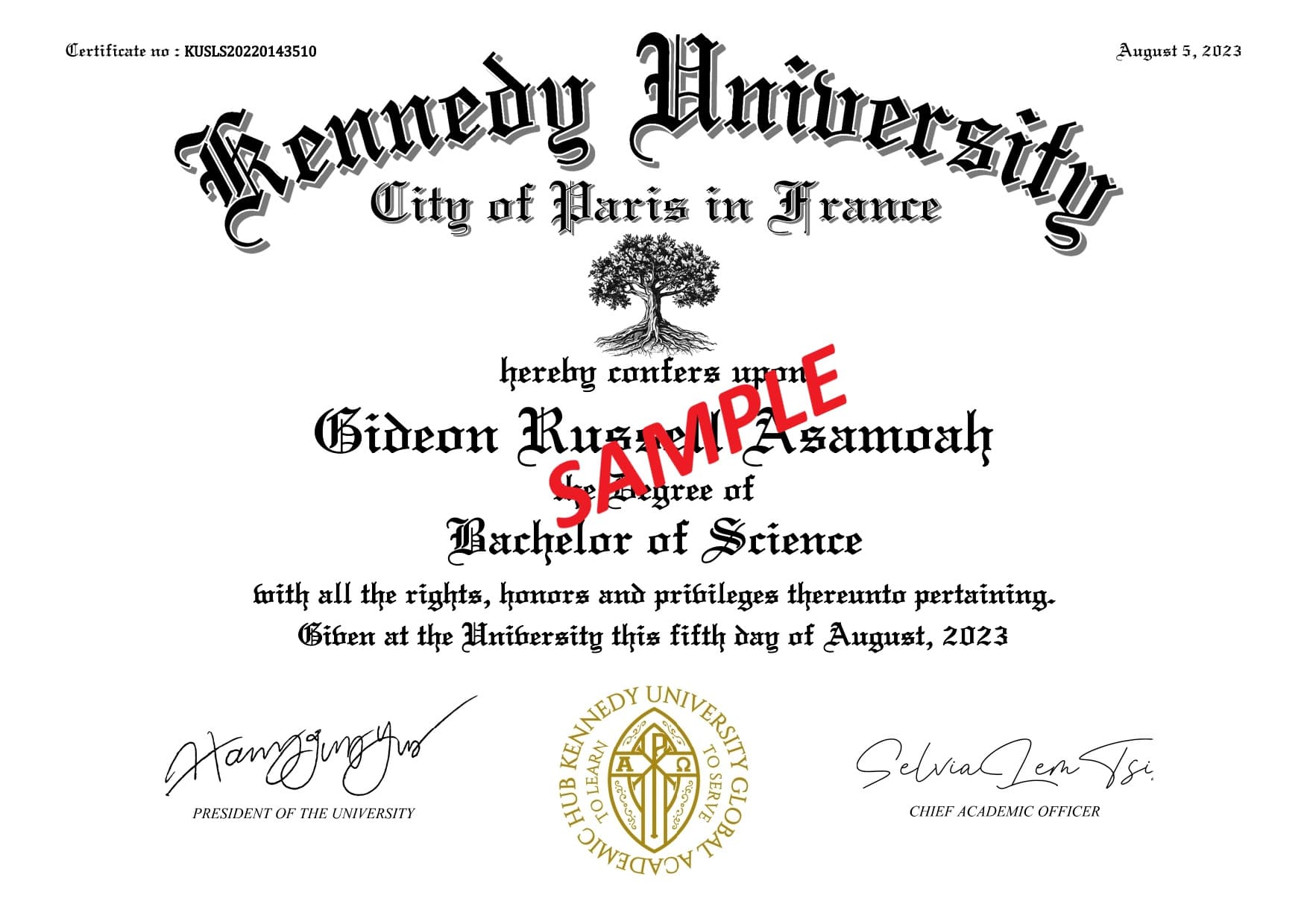 Kennedy University BBA degree